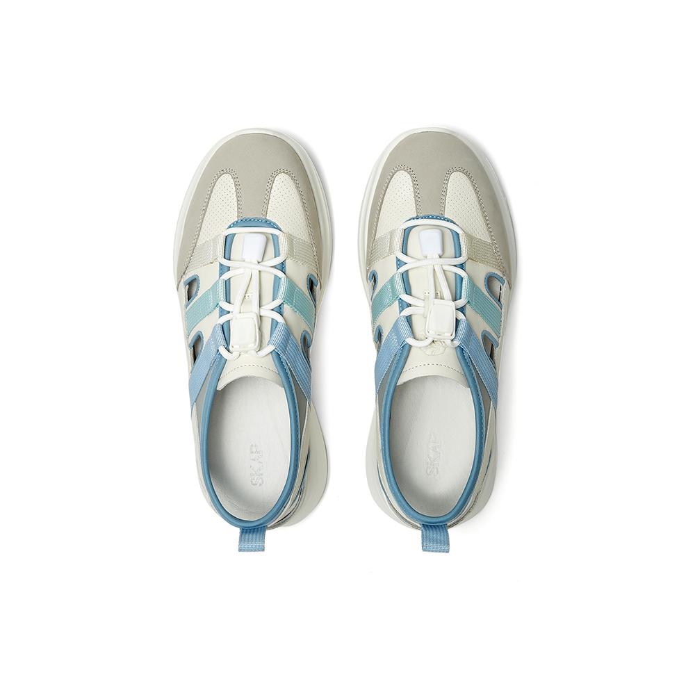 SKAP Shengjiabu 2024 Summer New Style Shopping Mall Same Style Color blocked Sports and Leisure Baotou Women's Sandals