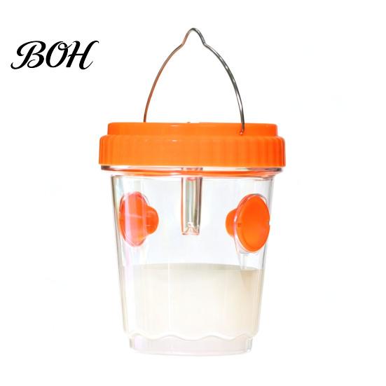 Solar Insect Trap Outdoor Wasp Trap, Hanging Waterproof Hornet Bucket, Reusable Yellow Jacket Chemical-free with LED Light, Catcher for Garden