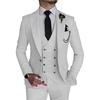 Men's 3 Piece Wedding Dress Suits Slim Fit Lapel Tuxedos Party Leisure Formal Male Suit For Groomsman Suit (Blazer+Vest+Pants)