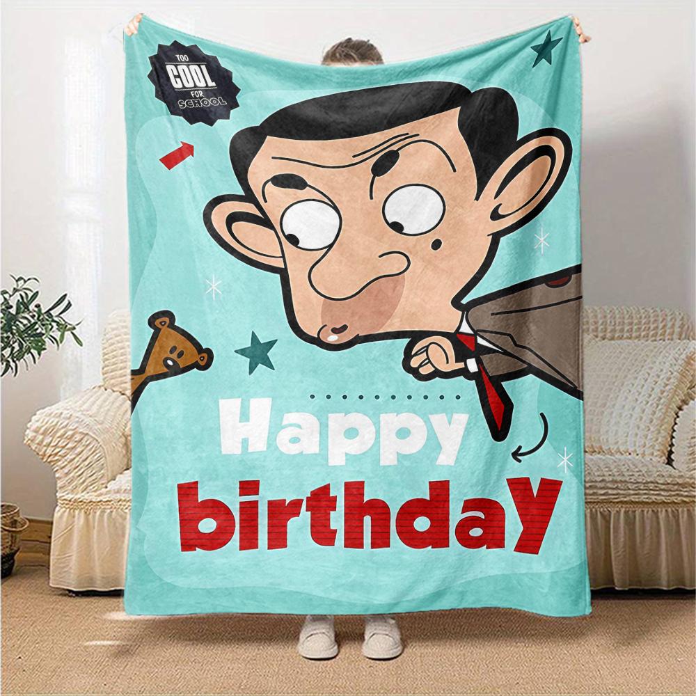 1pc Mr Bean1 Blanket, Gift, for Men and Women, Soft Blanket, Good for Sofa Bed Couch Travel, Lightweight Flannel Blanket
