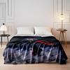 Samurai woman with glowing red katana, Flannel blanket for bedroom, living room, sofa, and nap sofas.