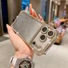 Применимый iPhone17Pro гальванизированный четырехсторонний бриллиантовый чехол для мобильного телефона Apple 16 градиентная пленка для линзы с эффектом водяных разводов мягкий чехол