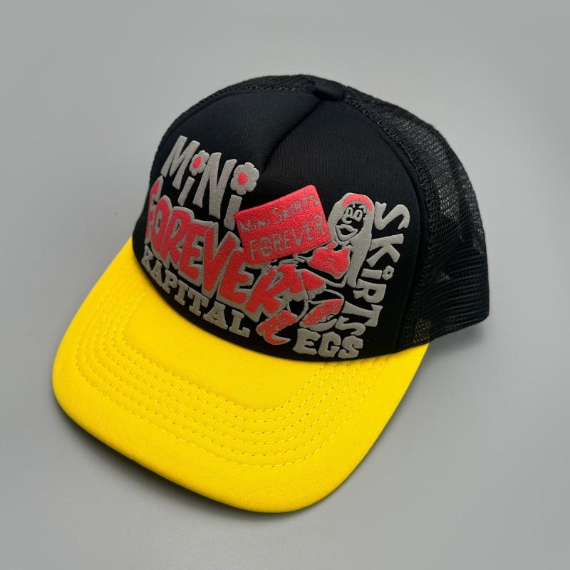 American Hip Hop Print Letter Baseball Cap Unisex Sun Protection Color Block Street Mesh Trucker Hat