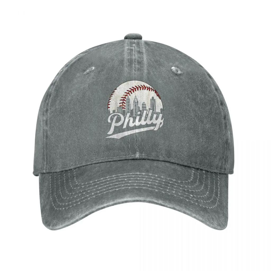 Потертая бейсболка Philly Baseball Lovers в стиле унисекс, винтажная кепка Phillies Denim, шляпа, винтажная кепка для активного отдыха от солнца
