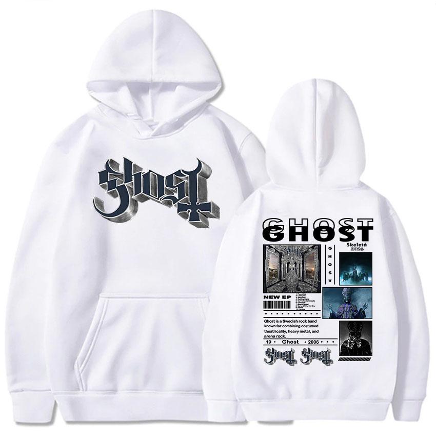Альбом Ghost Satanized Skeletá 2025 Толстовки с длинным рукавом и капюшоном для мужчин/женщин Пуловеры в тяжелом ментальном гранж-стиле