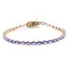 Танзанитовый теннисный браслет - Серебро 925 пробы с золотым покрытием