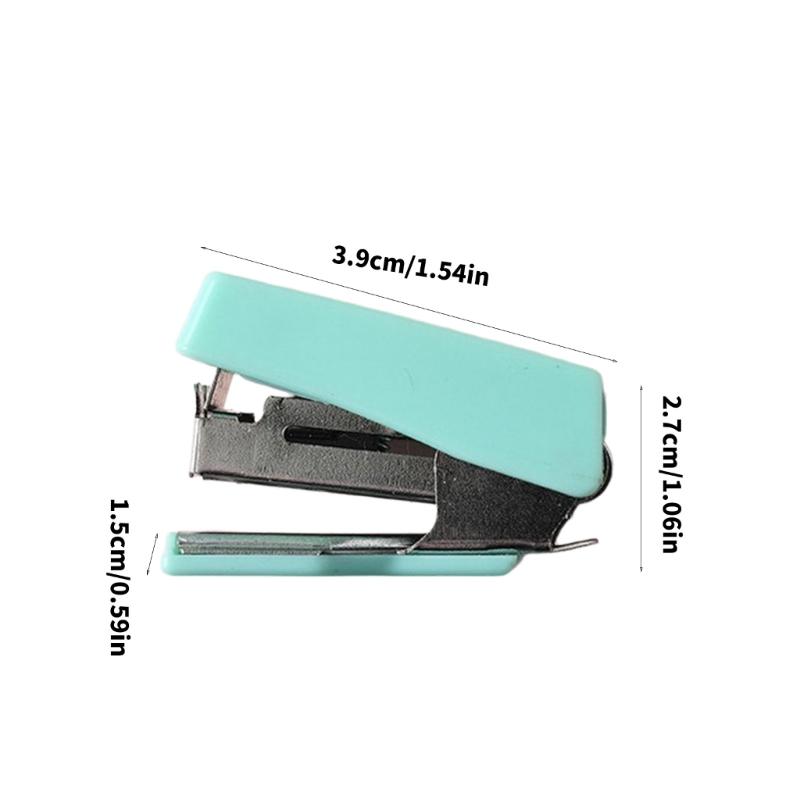 1 Set Ergonomic Office Stapler Plastic Small Stapler with Staple Easy to Carry For Paper Documents 6-10 Sheets Capacity