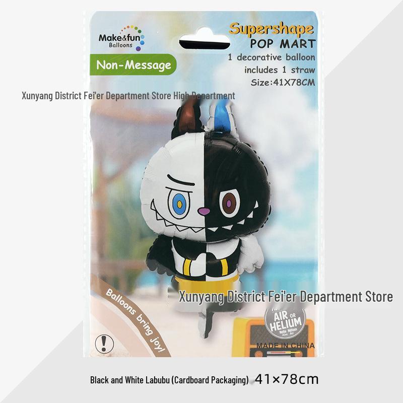 Очаровательное мультяшное украшение из фольгированного шара Лабубу для зимней вечеринки по случаю дня рождения