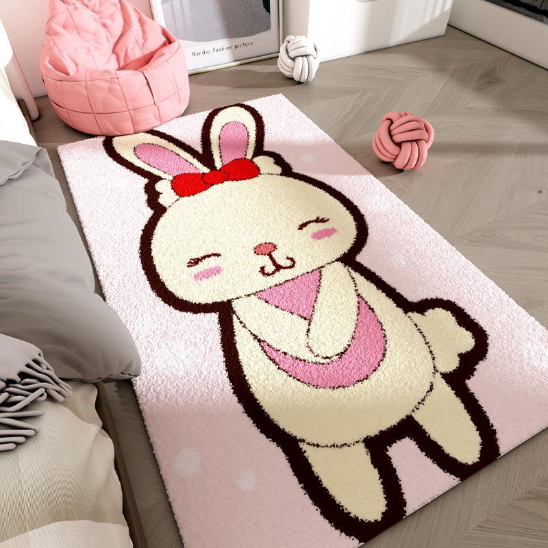 Мультяшное кроличье одеяло для дивана: Устойчив к пятнам, износостойкий, легко чистится, идеально подходит для декора гостиной и спальни