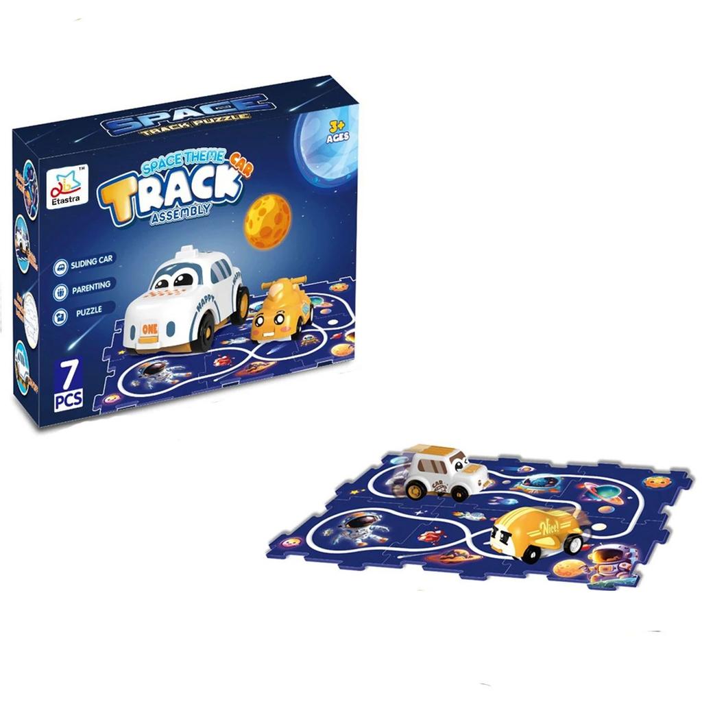 Children's DIY Puzzle Track Scene Construction Puzzle Assembly Electric Track Car Children's Early Education Toy Gift Set