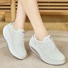 Women Platform Casual White Leather Elevator Shoes Thick Sole Height Increase Sneakers