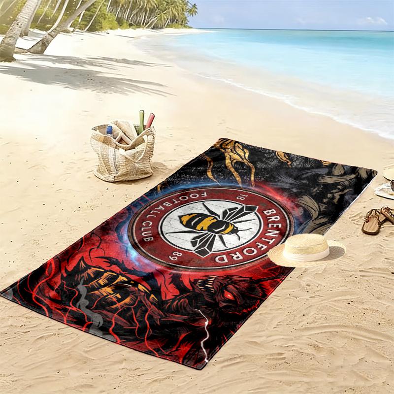 Brentford Print Beach Towel, Large Soft Quick Dry Towel for Beach Camping Swimming