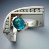 Newest Luxury Blue Zircon Engagement Ring Large Circle Gold Filled Crystal Wedding Rings For Women Jewelry Gift