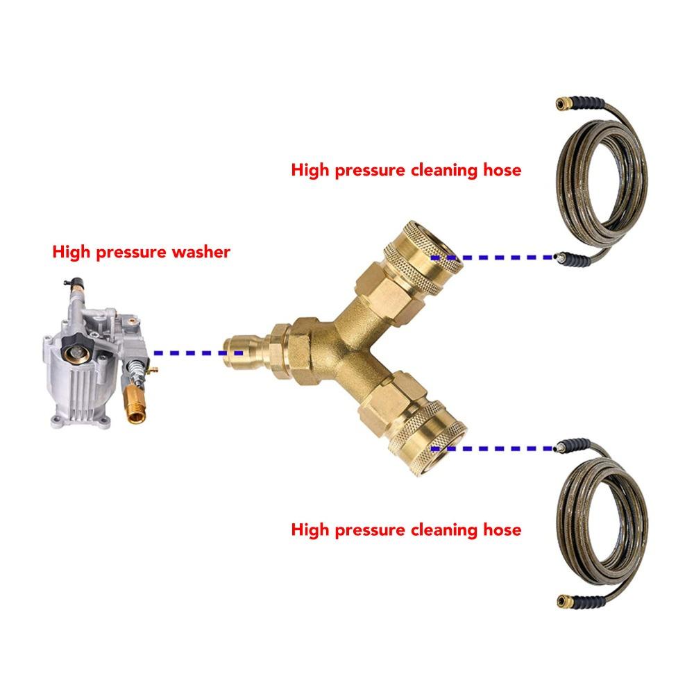 Heavy Duty Pressure Washer Tee Brass Pressure Washer Coupler  Water Line Accessory Use