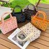New Vegetable Basket Women's Bag Flower Material Tote Bag Bag Women's Bento Bag Premium Bucket Bag