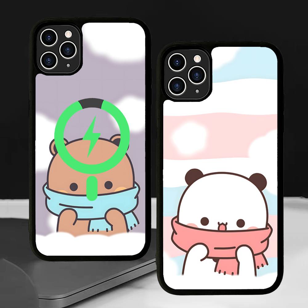 BUBU DUDU Мультяшный Матовый Магнитный Чехол Для Телефона Для IPhone 16 17 15 14 13 12 11 Для Magsafe Беспроводной Зарядки