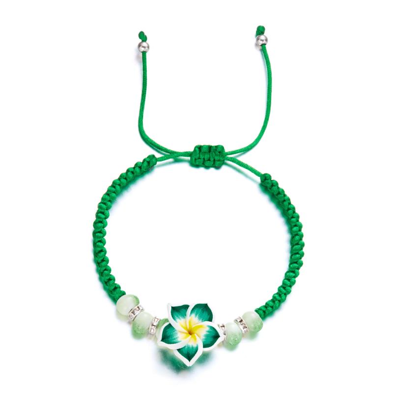 Богемные браслеты-шармы с большими цветами для женщин, элегантные браслеты из мягкой глины в курортном стиле, бижутерия для вечеринки для девочек