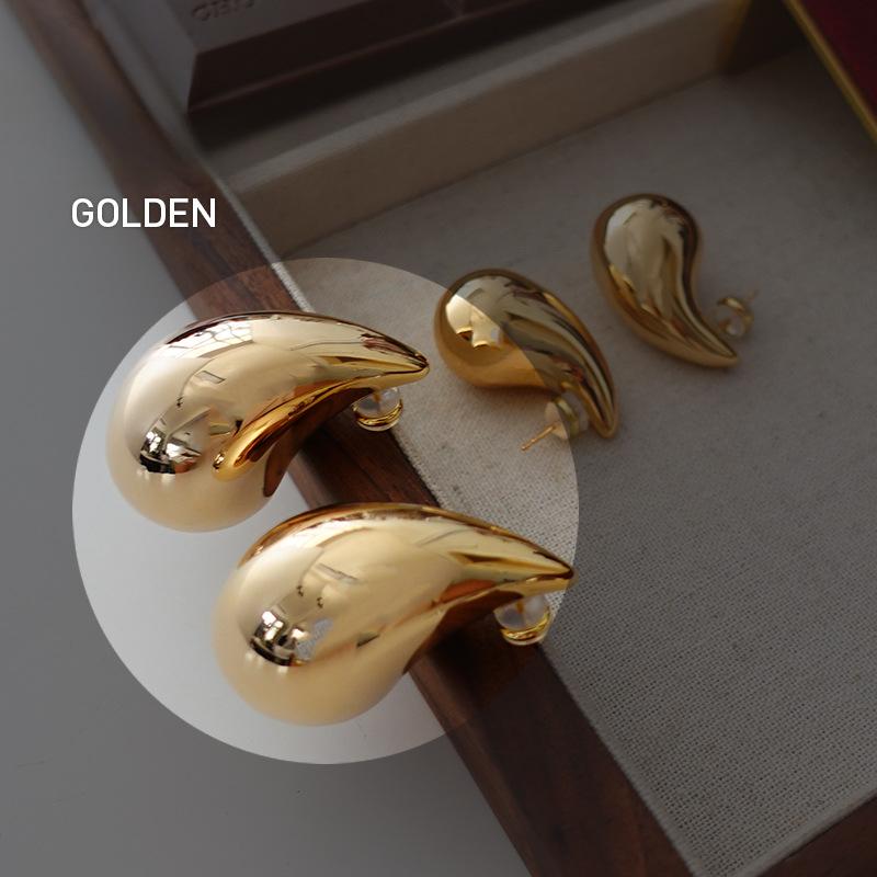 Металлические серьги-гвоздики в форме капли воды, Стиль, Модная индивидуальность, Преувеличенные серьги, Холодная атмосфера, Серьги Advanced Sense