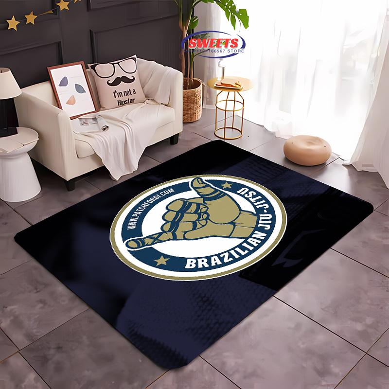 3D Воин Джиу-Джитсу Японское Bjj Ги и Черный Пояс Ковер Мма, Ковер для Гостиной Спальни Дивана Придверный Коврик Декор Нескользящий Напольный Коврик