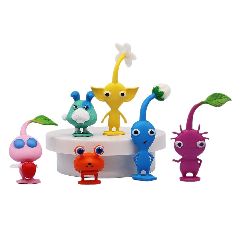 Набор коллекционных ПВХ фигурок Pikmin для фанатов игры с подставкой для демонстрации