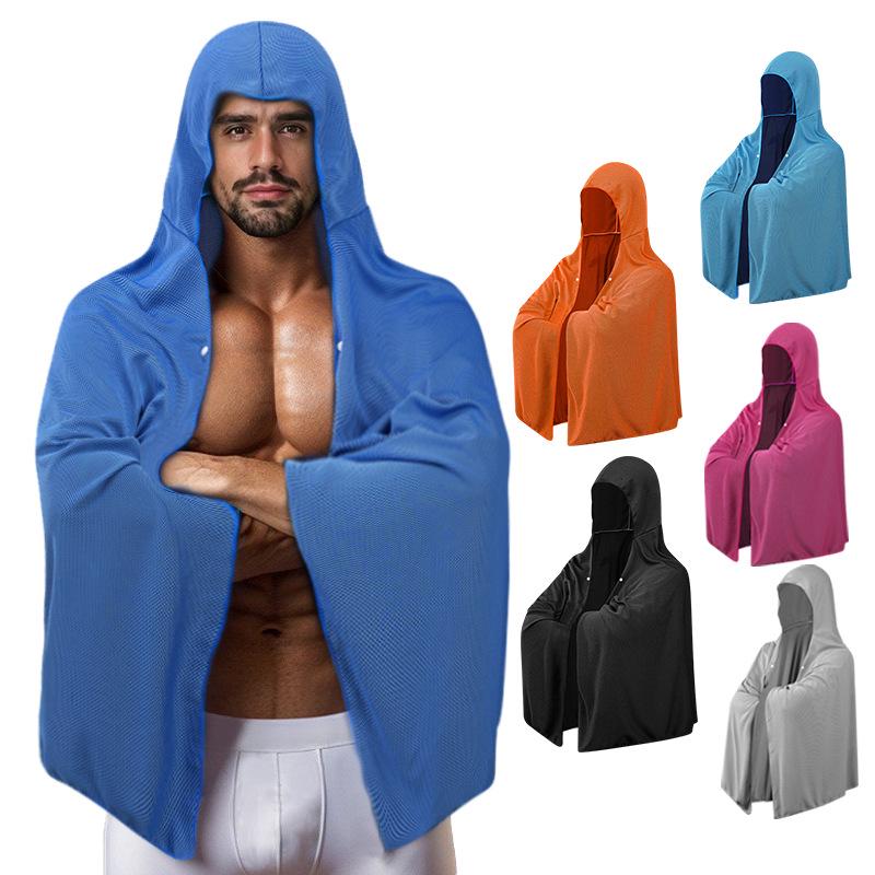 Plus Size Quick-Dry Hooded Beach Towel with Sun Protection and Cooling Effect