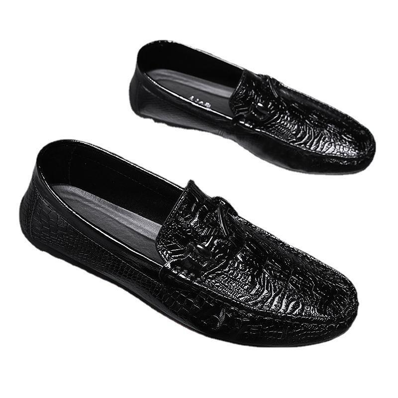 Корейская версия обуви Doudou, мужская универсальная дышащая повседневная мужская модная кожаная обувь небольшого размера, ленивые мокасины с одной педалью в британском стиле