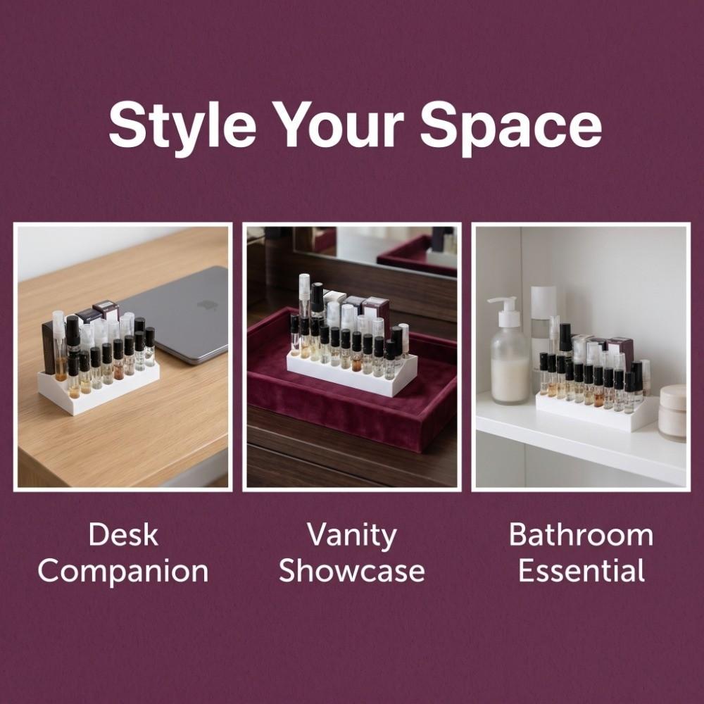 3D Printed Mini Fragrance Vial Display Storage Rack Multi-Grid Multi-Tier Desktop Shelf Travel