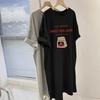 Letter Print Dress Summer New Korean Fashion Loose Casual Long T-shirt Skirt Short Sleeve Lazy Skirt