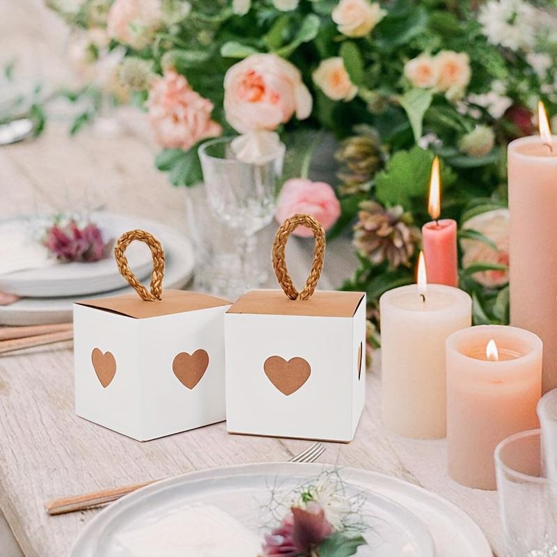 10 шт. Подарочная коробка для конфет, свадебные сувенирные коробки, экологически чистая винтажная подарочная коробка из крафт-бумаги в форме сердца 5,5x5,5 см
