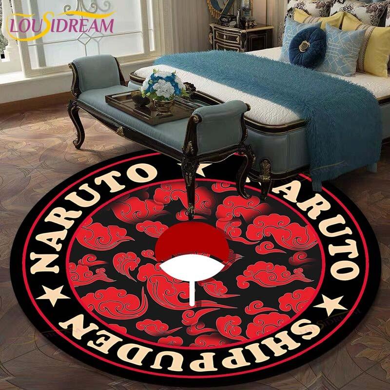 Круглый ковер с рисунком Наруто для гостиной, детский коврик, напольный коврик, коврик для ванной, ковер для спальни, коврик для детской комнаты