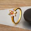 Nidin New Fashion 3 Styles Flower Shape Shiny Crystal Zircon Rings For Women Elegant Aesthetic Finger Jewelry Wedding Gifts