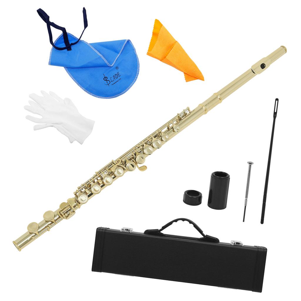 SLADE Western Concert Flute Cupronicel Nicke Plated 16 Hollows C Key Wooden Spirit Instrument with