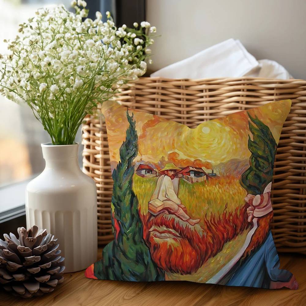 Подушка V-Van G-Gogh Аниме Подушка Диван Кровать Подушка для головы Наволочка Чехол на подушку 45x45 см Мода