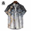 Летние мужские повседневные рубашки с коротким рукавом, рубашки с цветным клетчатым узором, повседневная одежда, мужские рубашки больших размеров