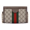 Gucci Ophidia Vintage Floral Logo Striped Webbing Chain Bag Envelope Bag Clutch Bag Canvas Patchwork Leather Messenger Bag Mini Women'S Ebony/Brown