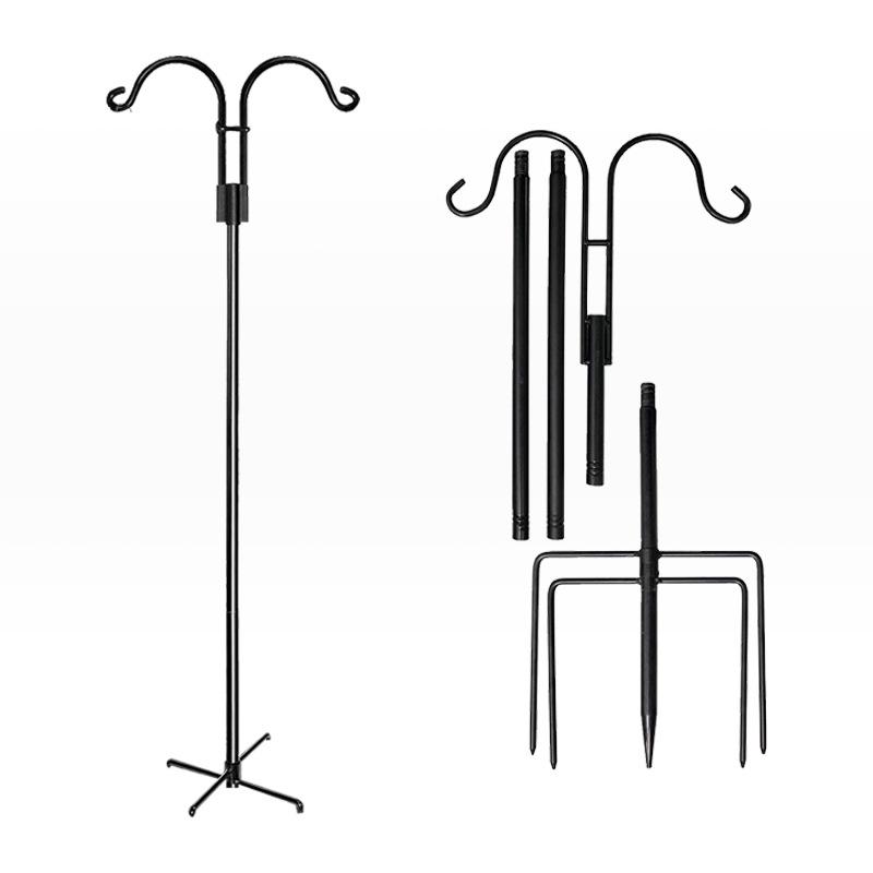 Garden Shepherd Hook: Double Hook Iron Art for Potted Plants and Decorative Lamps