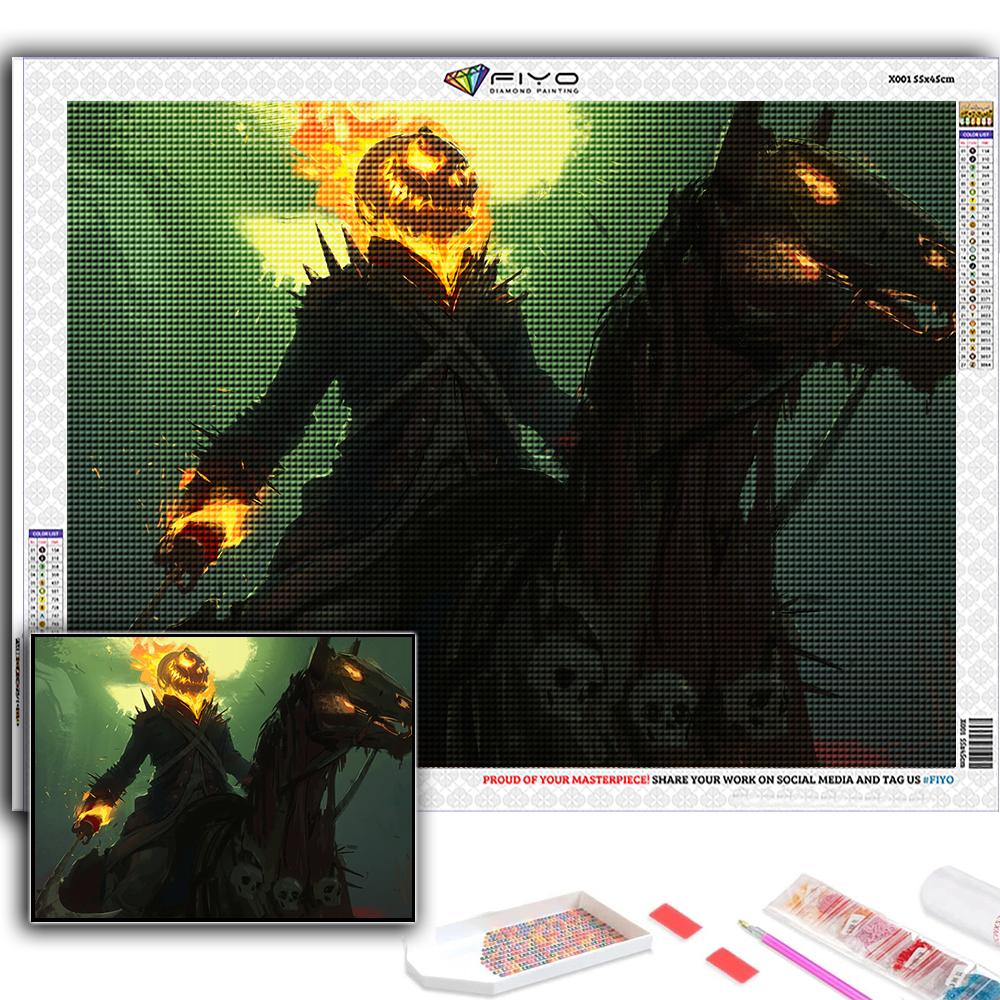5D Алмазная картина Хэллоуин Страшная голова тыквы Человек DIY Алмазная вышивка Горный хрусталь Украшение дома