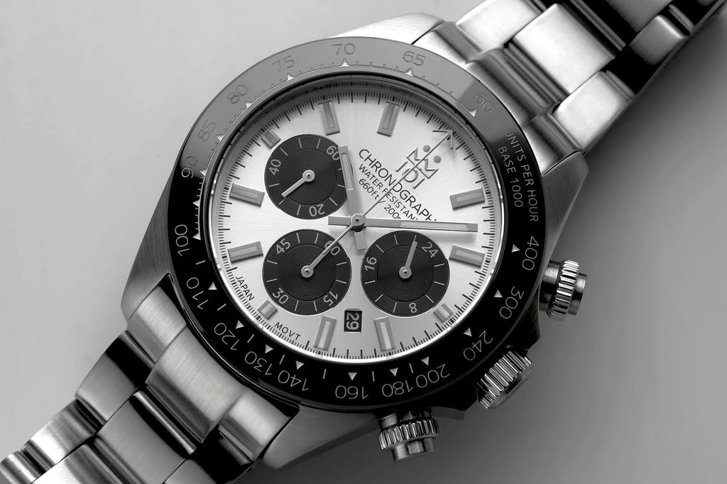 Хронограф Hyakuichi Керамический безель Серебристая панда SSV [HYAKUICHI 101] № 11 Дайверский