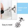 2 Pcs/set Cabinet Door Hinges Stainless Steel Hydraulic Damper Buffer Close Quiet Wardrobe Door Concealed Hinges with Screws