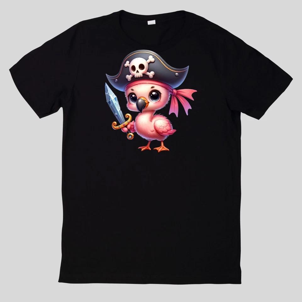 Cute Animal Pirates Cotton T-Shirt Fun Fun Sayings Funny Cartoon-