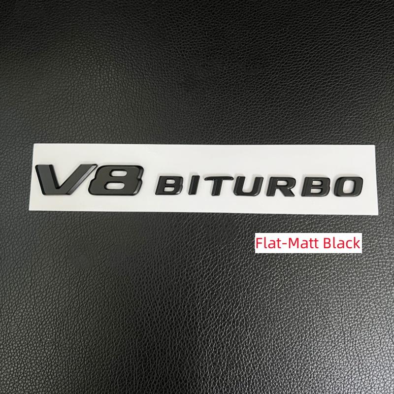 Car 3D Black Logo V8 BITURBO Emblem Car Fender Badge For Mercedes Benz C63 G63 E63 S63 W222 W223 W213 W212 W205 W204 Accessories MU8