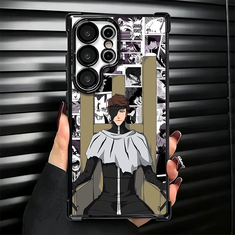 Bleach Aizen Sousuke Plating Phone Case For Samsung Galaxy S24 S25 FE S26 Edge S23 Ultra S22 S21 Plus S20 Anti-Fall Airabag Cove