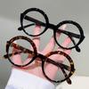 Oversized Round Vintage Anti Blue Light Optical Glasses Women Brand Designer Myopia Customize Prescription Eye Glasses Frame