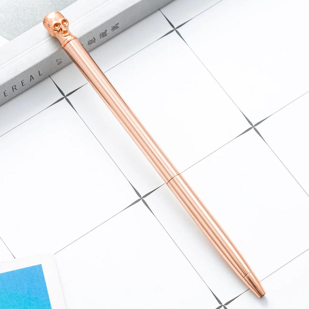1 шт. шариковая ручка череп любовь свадьба металлическая медная ручка офисные школьные принадлежности канцелярские принадлежности