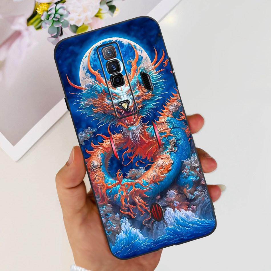 Чехол для ZTE Nubia Red Magic 7 7S Pro Zte nubia REDMAGIC 7S 7Pro Модный Крутой Узор Черный Силикон Мягкие Чехлы для Телефона