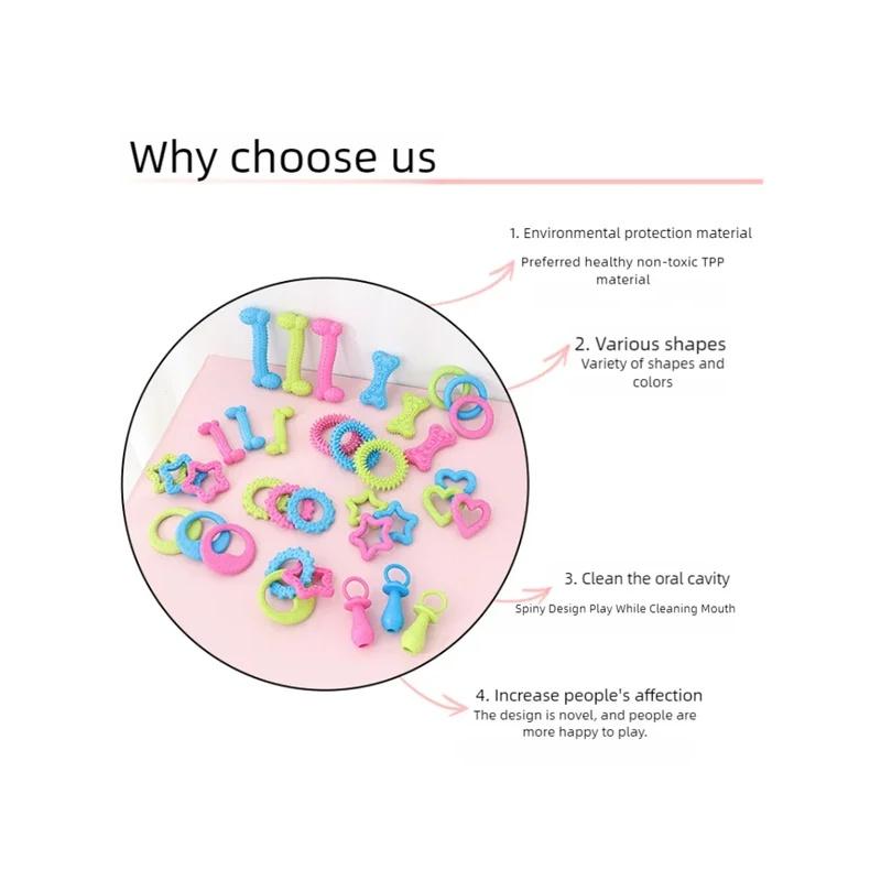Pet Chew Toy Soft Rubber Bite-resistance Bone Shape Teeth Grinding Chewing Toys for Small Dogs Training Pet Supplies