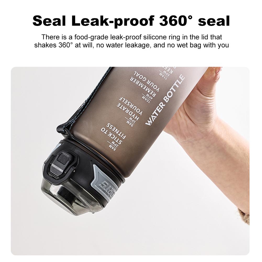 Бутылка для воды градиентной формы большой емкости 1000 мл, питьевая бутылка с трубочкой, 1 литр, герметичная, с маркером времени для фитнеса, спортзала, на открытом воздухе