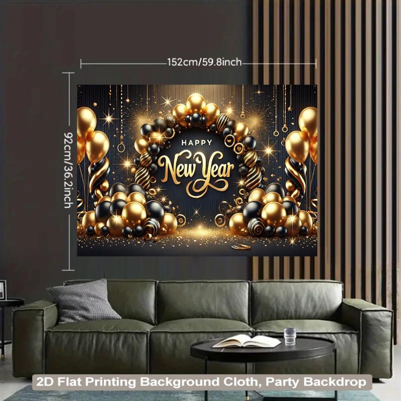 1 piece of 2D background cloth,festive and lively background cloth for New Year's celebration atmosphere, party backgrou