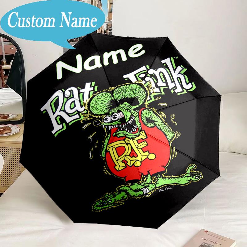 Custom Name Umbrella Space Rat Adventure Umbrella 8-Frame for Travel, Camping, Casual Lightweight Portable, Essential for Family Gifts
