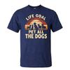 Arc Text Sunset Dog Pack Print Tshirt Life Goal Pet All The Dogs Warm Retro Quote Unisex Cotton Crew Summer Weekend Pet Walk Outfit